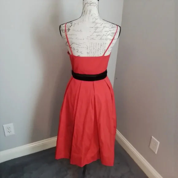 🎉HP🎉 J. Crew A-Line Holiday Red Spaghetti Strap Dress With Velvet Sash - 4 - Picture 12 of 15